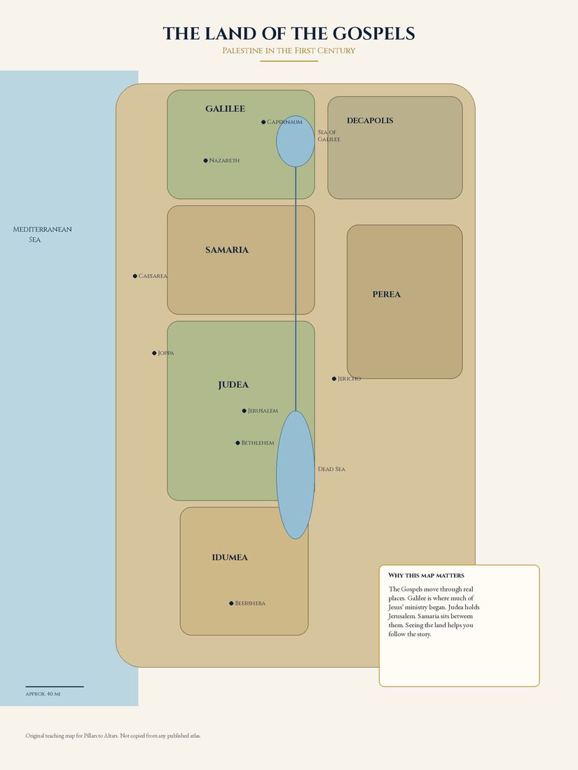 Map of the land of the Gospels